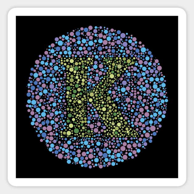 “K” Eye Test Letter Circle Sticker by CorneaDesigns